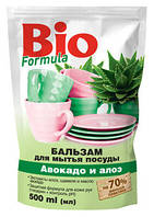 Bio Formula бальзам д/миття посуду дой-пак 500мл авокадо/алоє