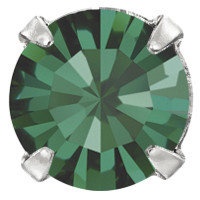 Пришивні стрази в цапах Preciosa (Чехія) ss29 Emerald/срібло