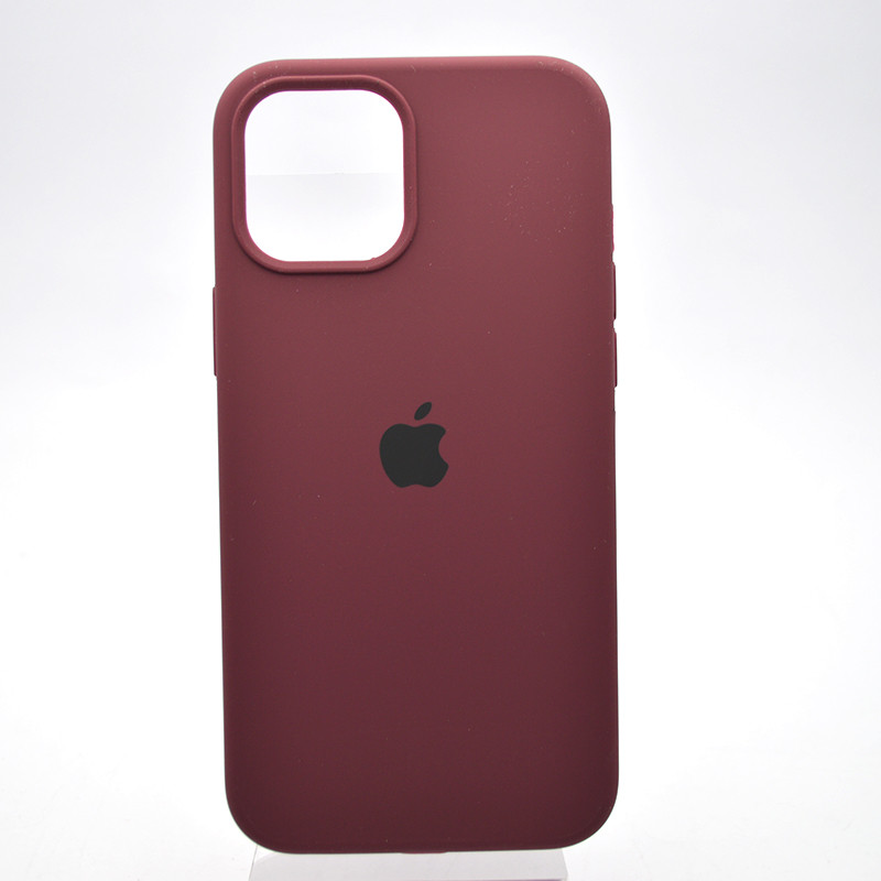 Чохол накладка Silicon Case Full Cover для iPhone 12 Pro Max Maroon Бордовий, фото 1