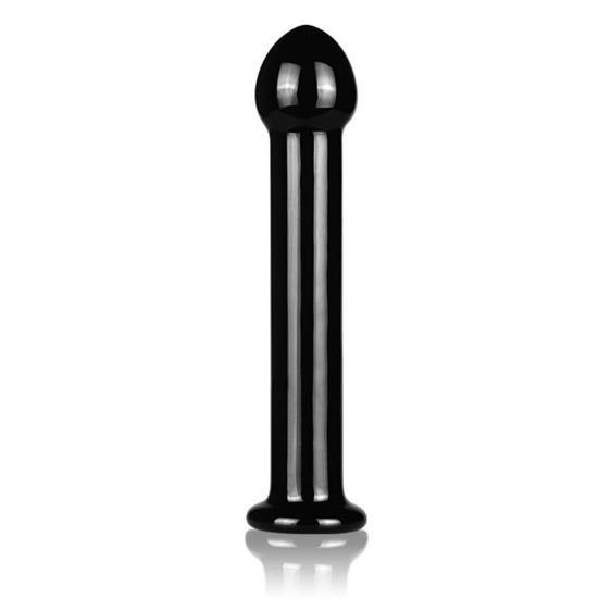 Фалоімітатор скляний Glass Romance 7" Black, 18х3 см., фото 1