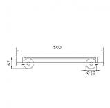 Скляна поличка Frap F30107, нержавіюча сталь, 500 мм, фото 2