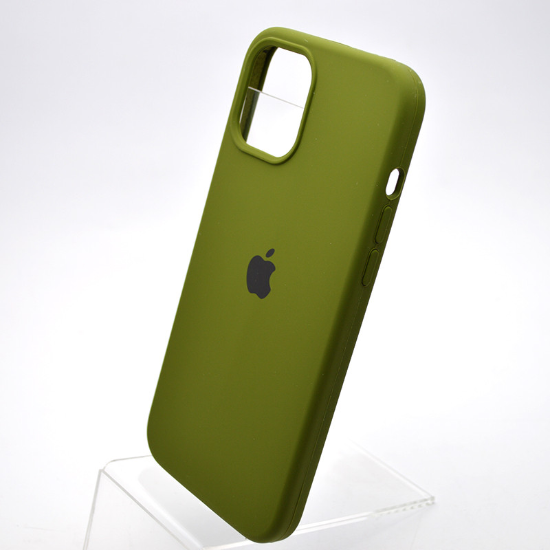 Чохол накладка Silicon Case Full Cover для iPhone 12 Pro Max Army Green Зелений, фото 3