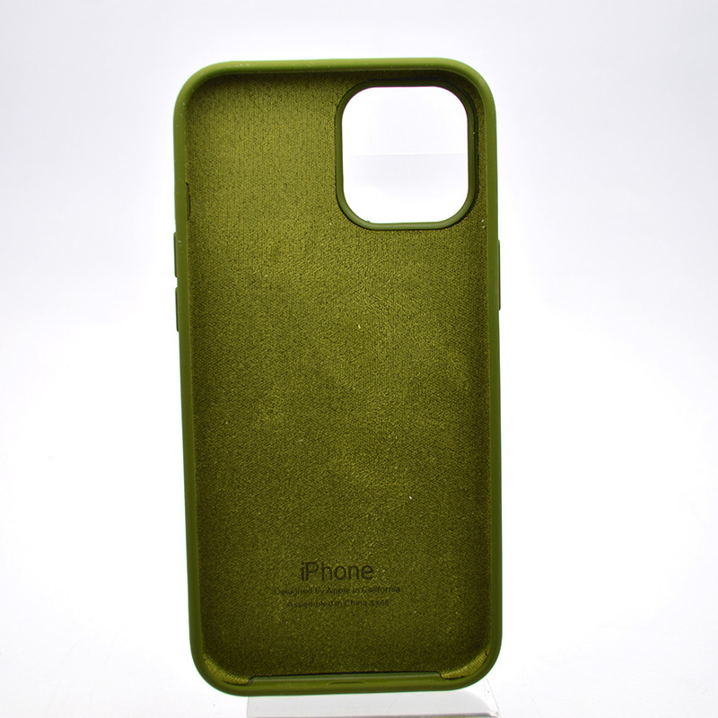 Чохол накладка Silicon Case Full Cover для iPhone 12 Pro Max Army Green Зелений, фото 4