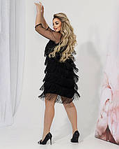 Сукня ошатна коктейльна чорного кольору бахрама батал, фото 3