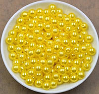 Бусины перламутровые 4 мм, желтые, (5 грамм)