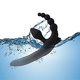 Безремневий страпон для двох із потрійною стимуляцією 10 режимів, двосторонній вібратор, інтимні іграшки, фото 6