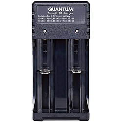 Зарядний пристрій для акумуляторів QUANTUM QM-BC2020 |Li-ion/3.7V/2-slot/USB| Чорний