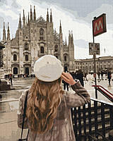 Картина по номерам Прогулка в Милане ©Оксана Воробей Раскраска в цифрах города люди 40х50 BrushMe BS53038