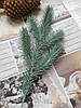 Гілка ялинки лита блакитна №1. Штучна хвоя. Литі гілочки ялини. Ялинкові гілочки., фото 7