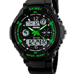 Skmei Чоловічий водостійкий спортивний тактичний годинник Skmei S-Shock Green 0931