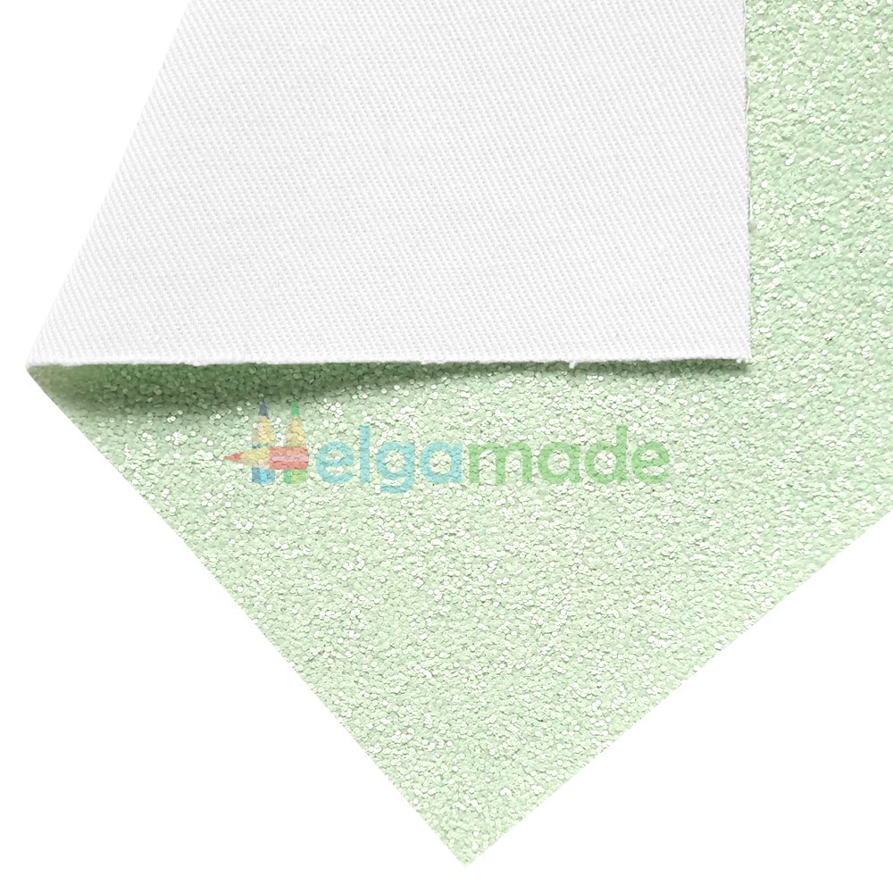 Кожзам Candy з матовими блискітками БЛІДО-М'ЯТНИЙ, 20x27 см, Китай, фото 1