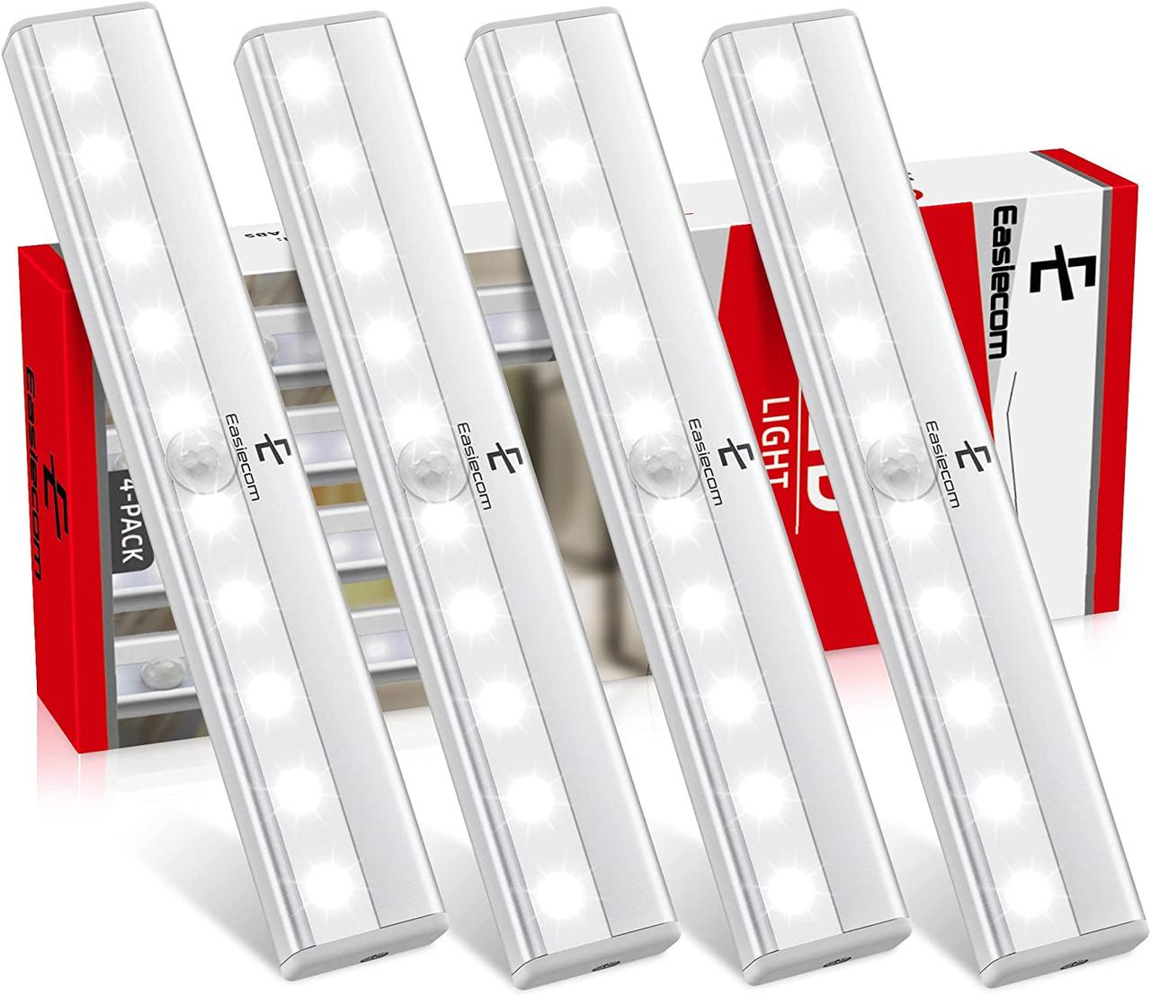 Easiecom 10-Light Яскравий світлодіодний акумуляторний нічник лампа світильник для шафи сходів кухні