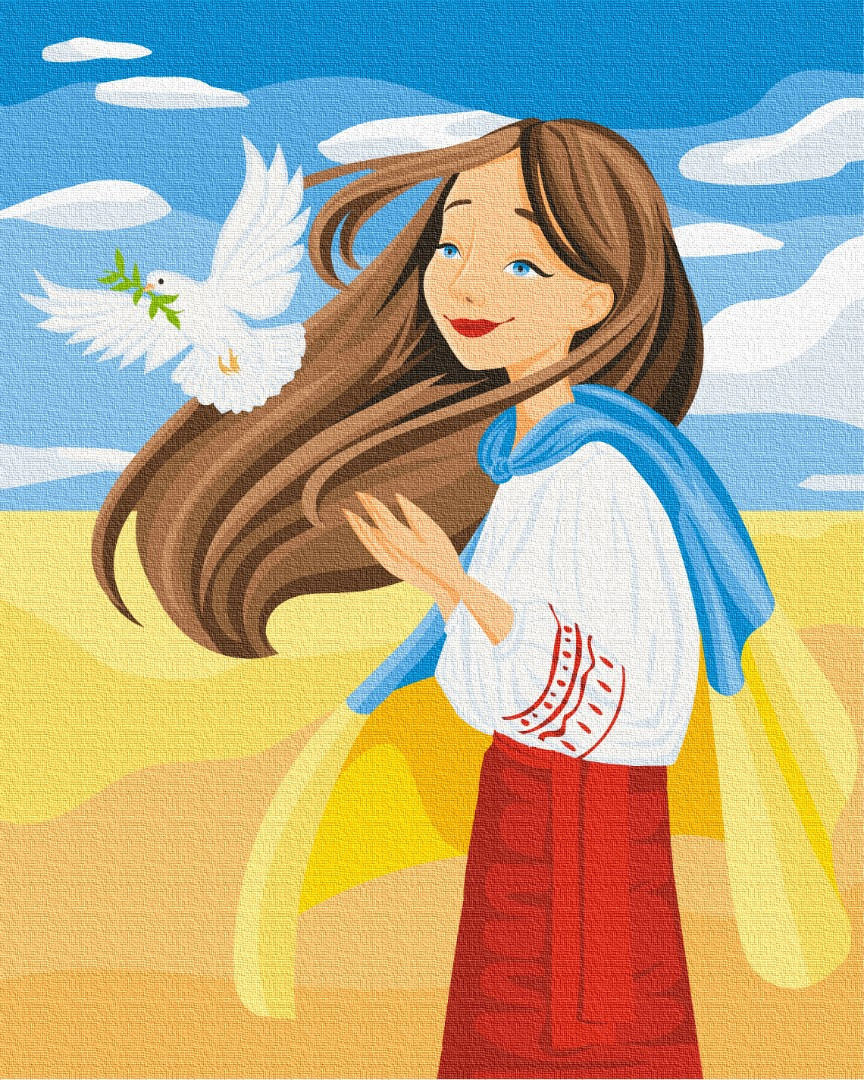 Картина "Вільна Україна" Василик Марія, в термопакеті 40*50см, ТМ Brushme, Україна, фото 1