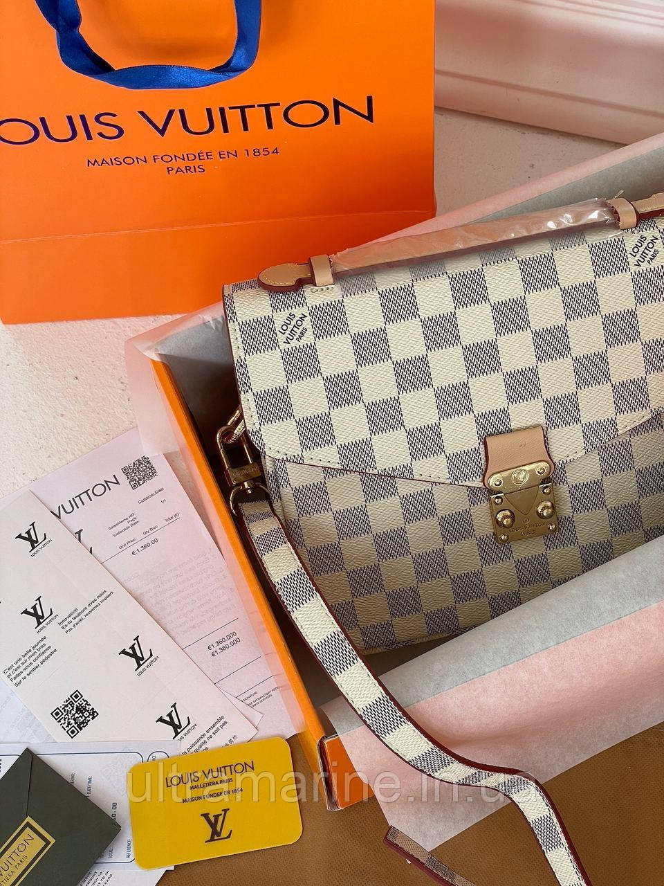 Стильна жіноча сумка бренд Louis Vuitton Pochette White White 28х18х8см біла