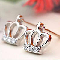 Сережки Корони циркони покриття сріблом 925