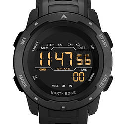 North Edge Чоловічий водостійкий спортивний тактичний годинник North Edge MARS Pro Black 5BAR