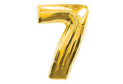 Кулька цифра 7, 45 см, в індивідуальному пакованні, золото, в пак. 20*14см