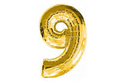 Кулька цифра 45 см, в індивідуальному пакованні, золото, в пак. 20*14см