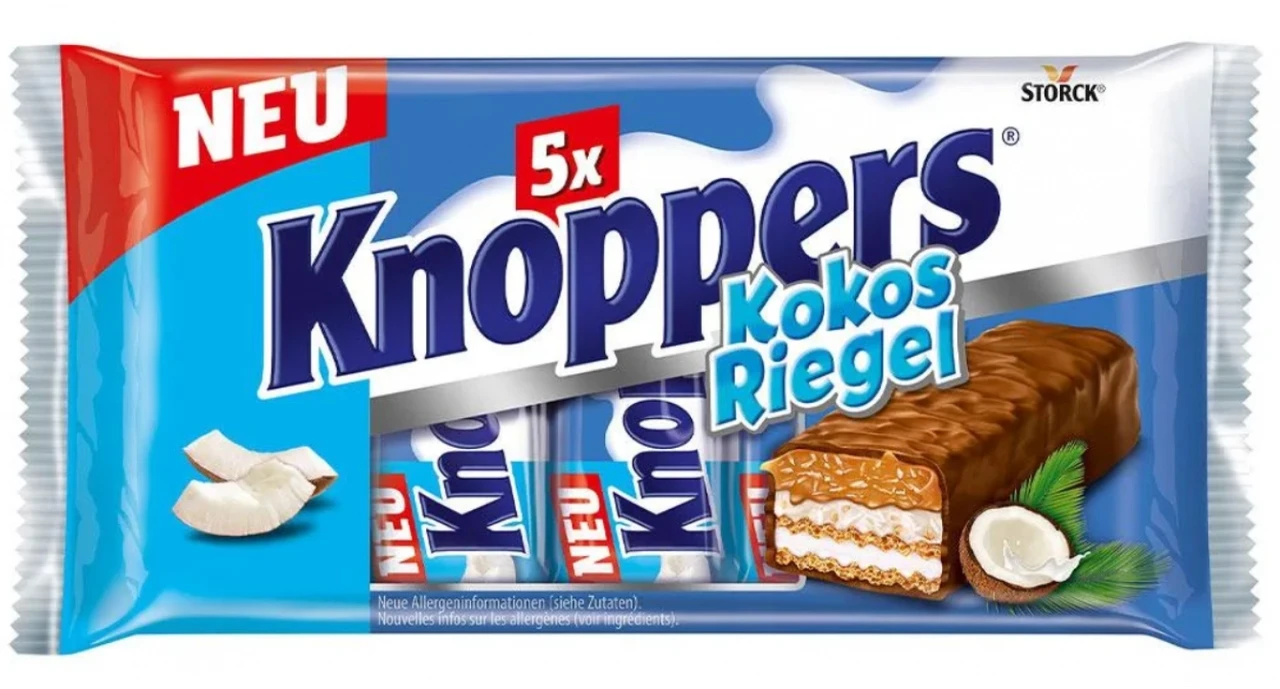Вафельні батончики Knoppers Kokos Riegel 200g