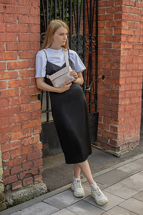 Жіноча сумка "Пазл №1" з натуральної шкіри колір Пудра, фото 1