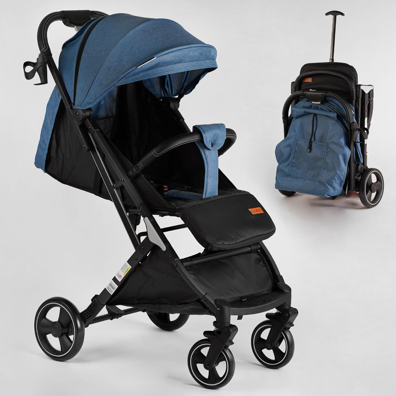 Коляска прогулячної дитячої JOY Comfort L-64055 (рама сталева + алюміній, футкарвер, підстаканик)