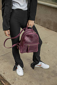 Жіночий шкіряний рюкзак Лімбо, розмір міні, натуральна Вінтажна шкіра колір Бордо