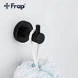 Гачок для ванної Frap F30205, нержавіюча сталь, чорний, фото 3