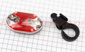 Ліхтар задній 9 діодів, JY-500F-3A (без батарейок) для велосипеда (KG-4710)