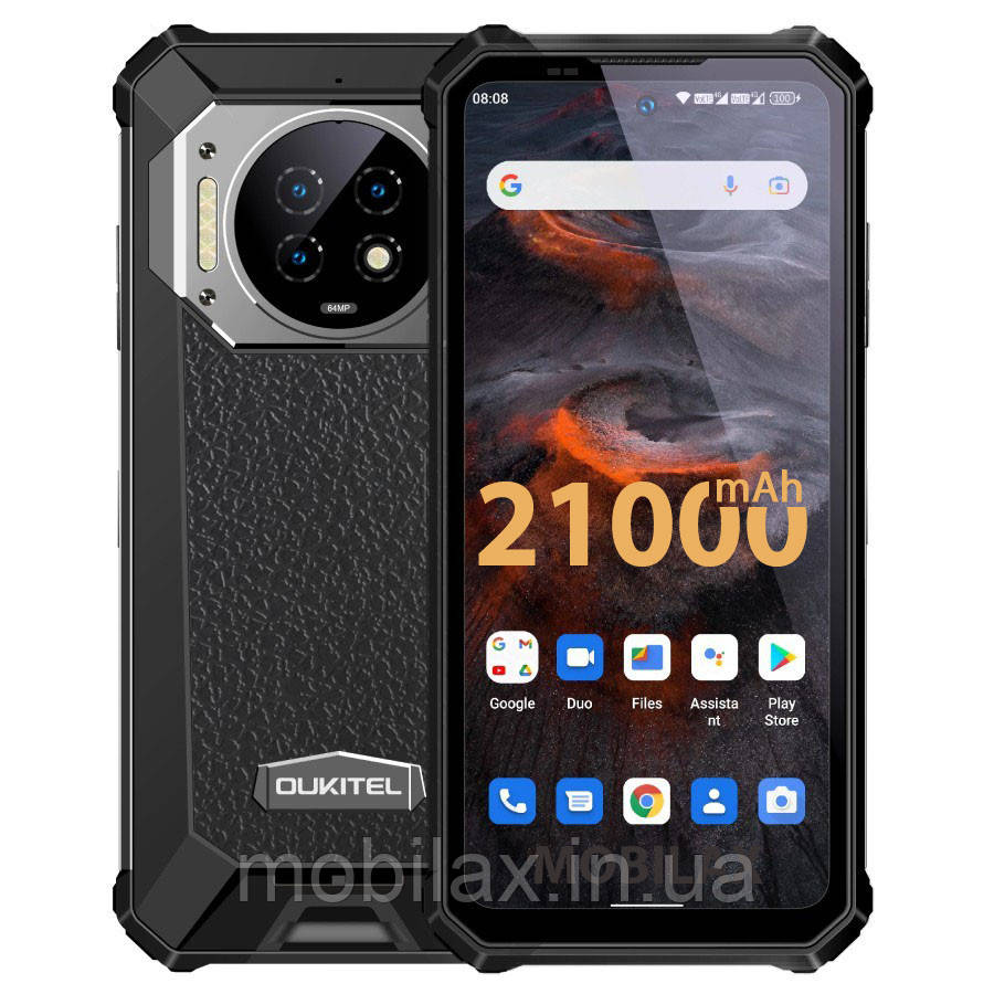 Смартфон протиударний Oukitel WP19 8/256Gb, 21000 mAh батарея, тепловізор