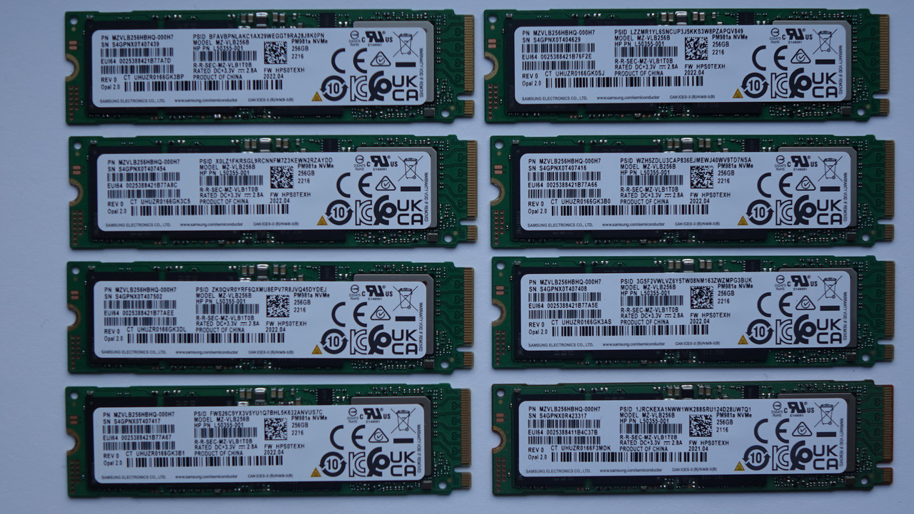 НОВИЙ SSD диск SAMSUNG PM981a 256GB NVMe M.2 2280 TLC 3D NAND (MZVLB256HBQ-000H7) ССД для ноутбука комп'ютера