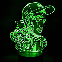 Акриловый светильник-ночник Lil Peep зеленый tty-n001746