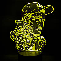Акриловый светильник-ночник Lil Peep желтый tty-n001748