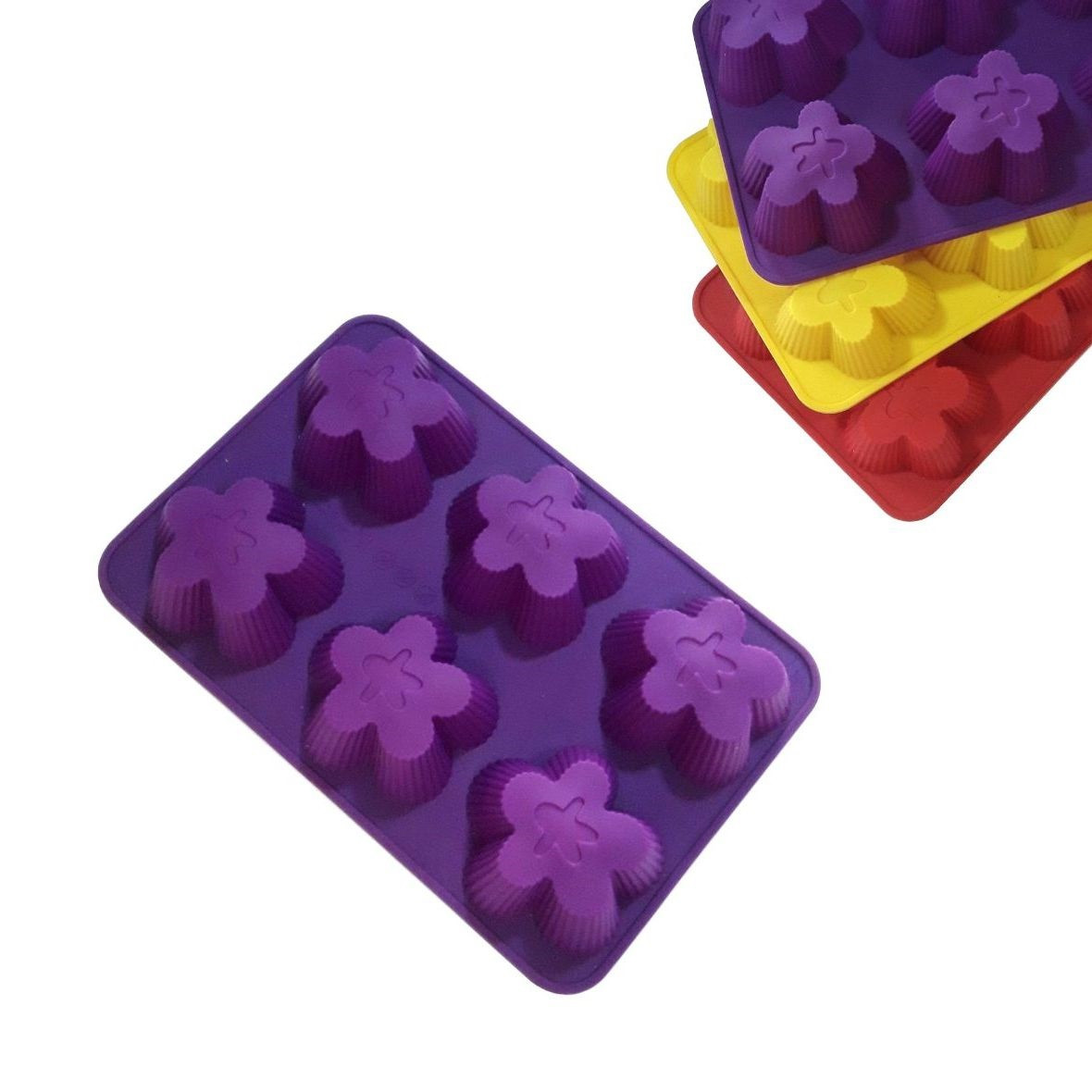 Силіконова форма MagicKitchen №171 Квітка для кексів та маффінів 6 в 1