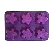 Силіконова форма MagicKitchen №171 Квітка для кексів та маффінів 6 в 1, фото 2