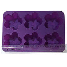 Силіконова форма MagicKitchen №171 Квітка для кексів та маффінів 6 в 1, фото 5