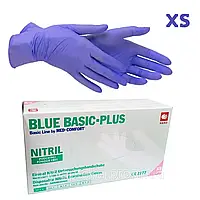 Перчатки нитриловые Blue Basic Plus AMPri синие 200 штук розмір XS