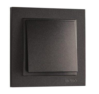 Вимикач одноклавішний графіт Mono Electric DESPINA, фото 1