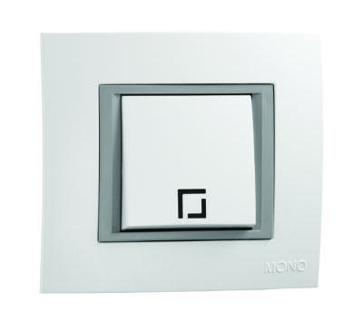 Вимикач одноклавішний з підсвічуванням білий Mono Electric MONTE, фото 1