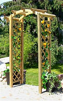 Дерев'яна садова арка для рослин. Арочна пергола 220см