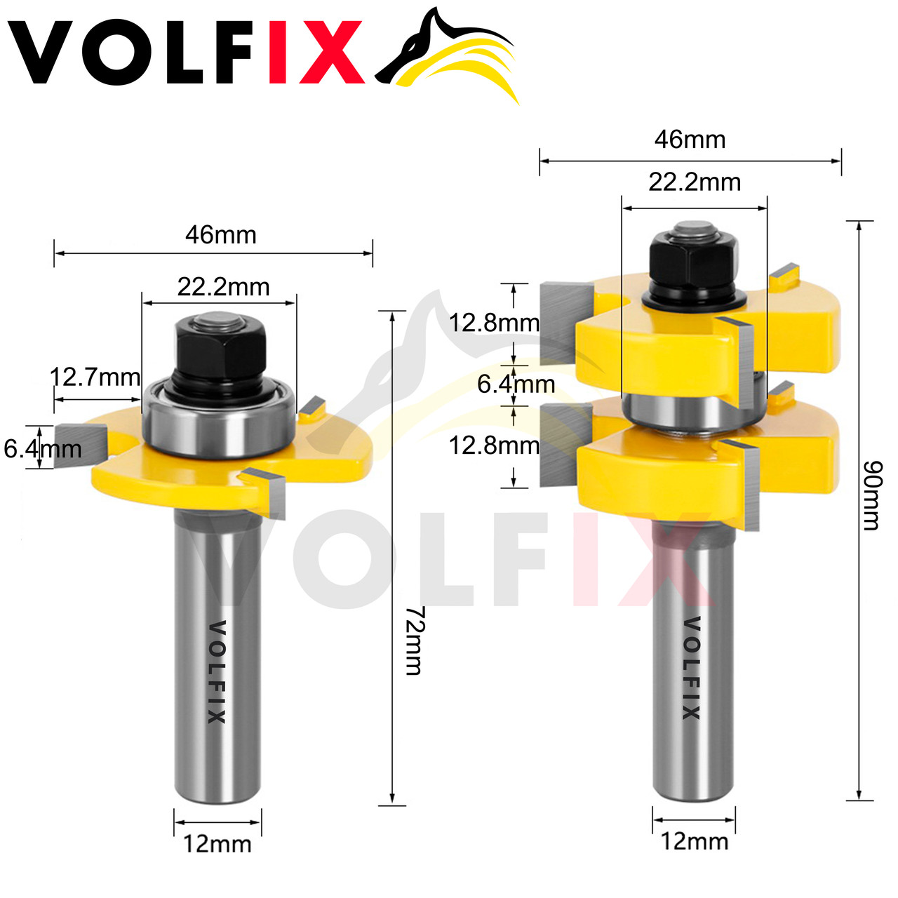 Купить Фрезы паз шип VOLFIX FZ-120-720 d12 комбинированная пазо-шиповая ...