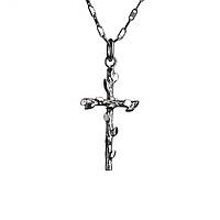 Срібний хрестик оберіг жіночий Кулон хрест зі срібла 925 проби Підвіска срібло