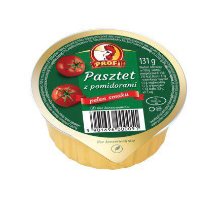Паштет польський із куркою та помідорами PROFI Pasztet, 131 г (таблетка), Польща, паштет із томатом,