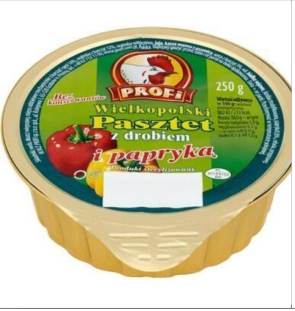 Паштет польський Profi Pasztet z drobiem i papryka (курка та паприка), 250 г, таблетка, БЕЗ Консервантів