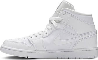 Кросовки Nike Air Jordan 1 Mid Triple White - 554724-126, фото 3