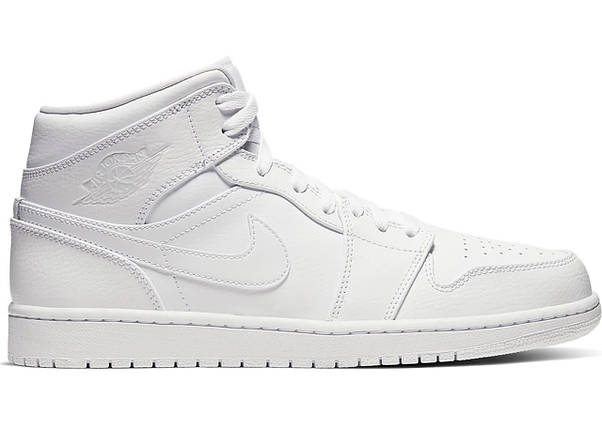 Кросовки Nike Air Jordan 1 Mid Triple White - 554724-126, фото 1