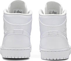 Кросовки Nike Air Jordan 1 Mid Triple White - 554724-126, фото 5