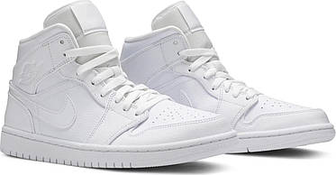 Кросовки Nike Air Jordan 1 Mid Triple White - 554724-126, фото 3