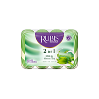 Rubis мыло 2 в 1 (4х90гр) молоко и зеленый чай