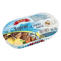 Шпроты цельные в масле каро MK karo, 170 г в масле, Польша, ж/б ,витамин Омега 3