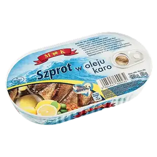 Шпроти в олії каро MK karo, 170 г у олії, Польща, з/б, вітамін Омега 3